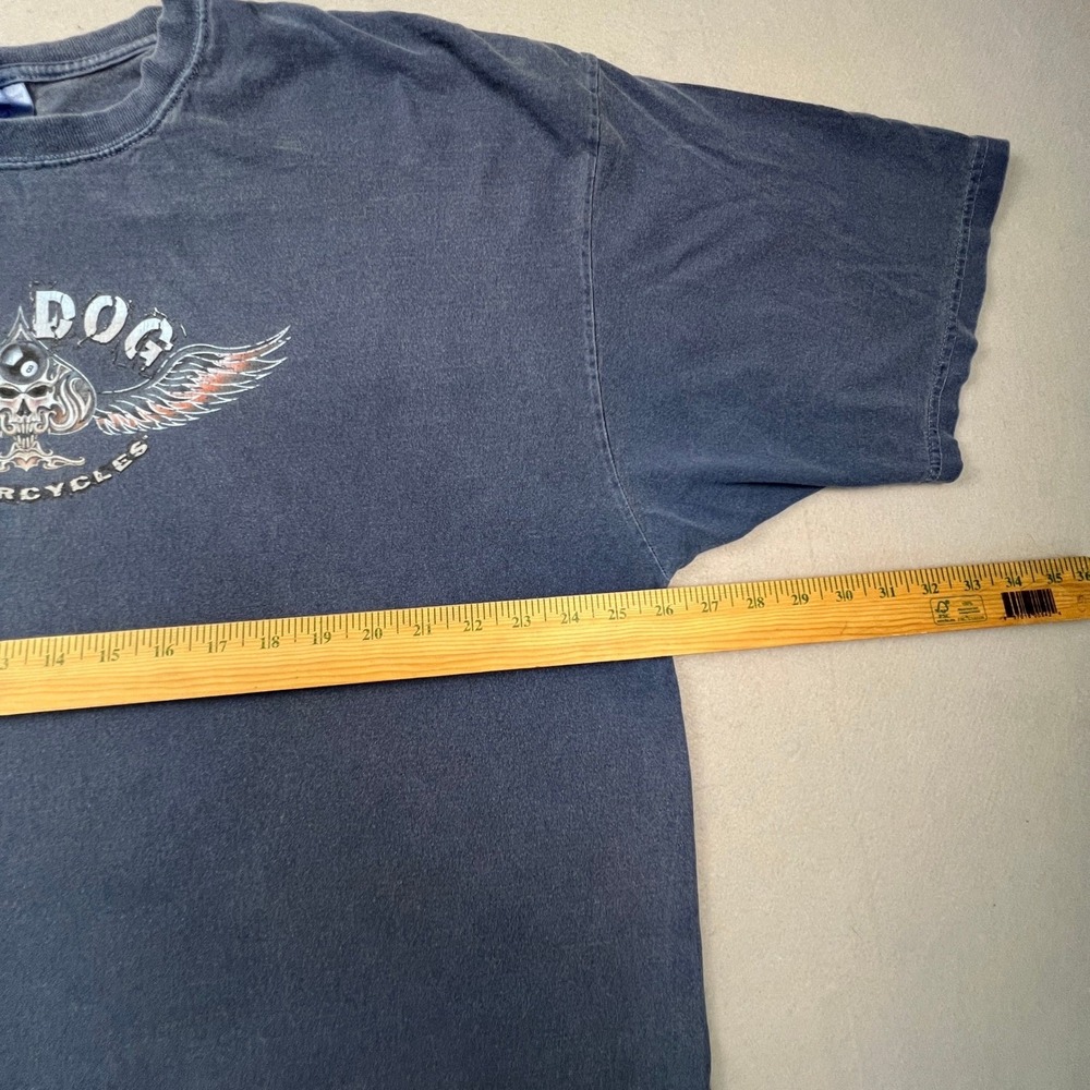 Big Dog Motorcycles T-Shirt Mens XXL Blue Skull 8-Ball Greensboro NC Biker Tee - Picture 8 of 14